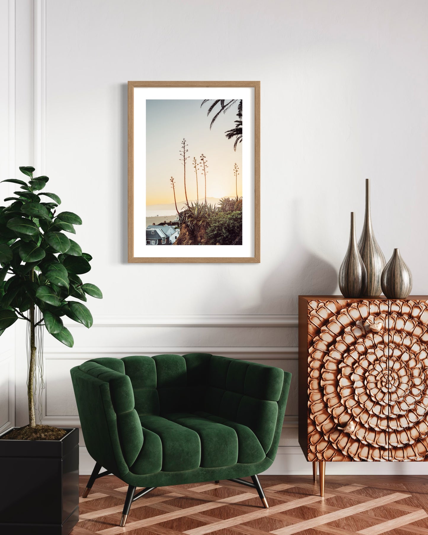 Original Work "Santa Monica Agaves Sunset", framed and print-only options