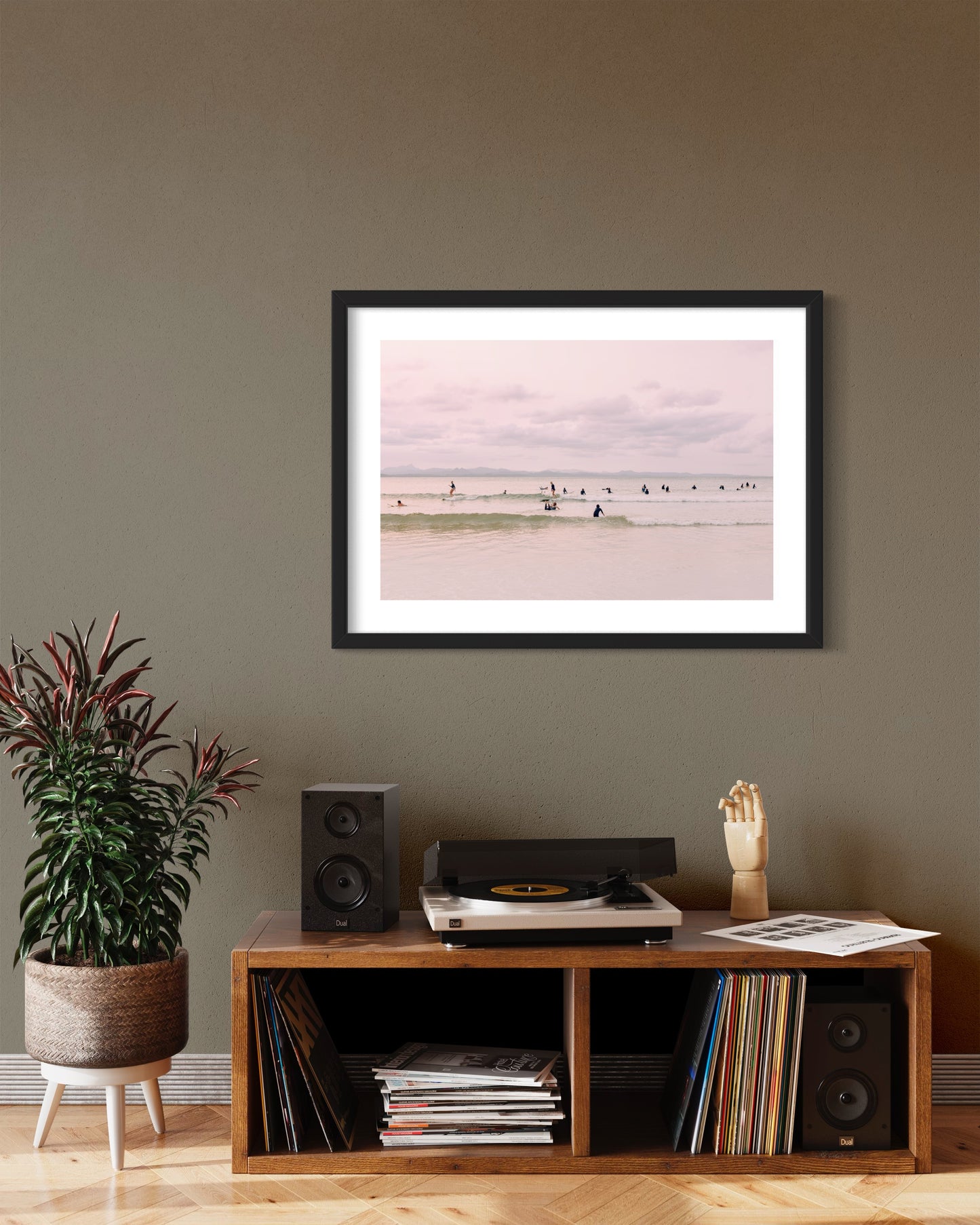 Original work "Byron Bay Surfing the Crowd", framed and print-only options