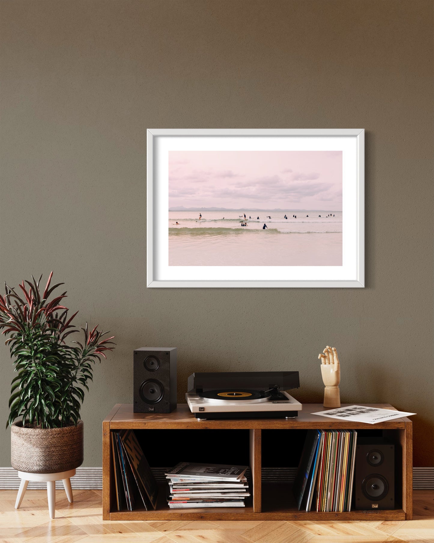 Original work "Byron Bay Surfing the Crowd", framed and print-only options