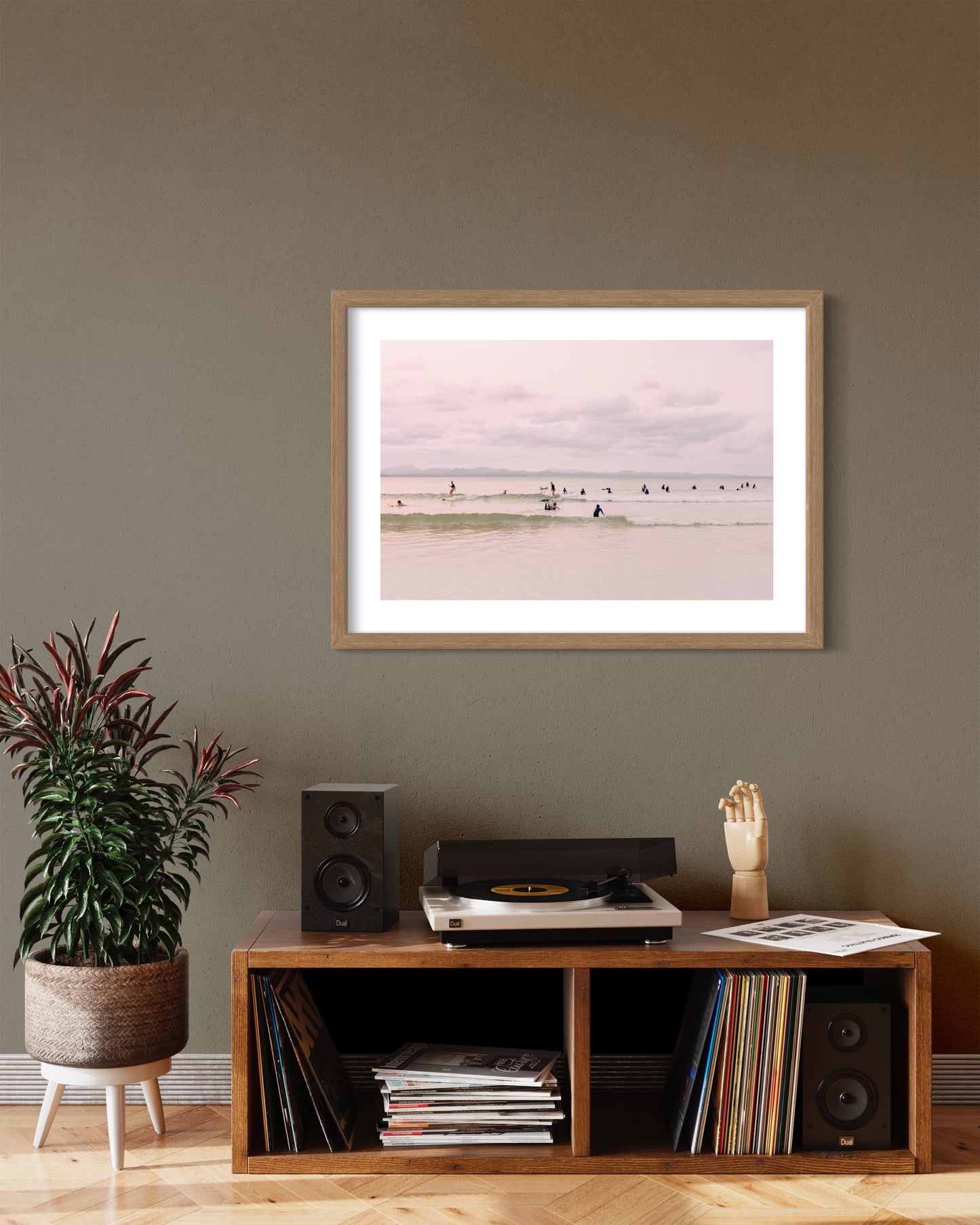 Original work "Byron Bay Surfing the Crowd", framed and print-only options