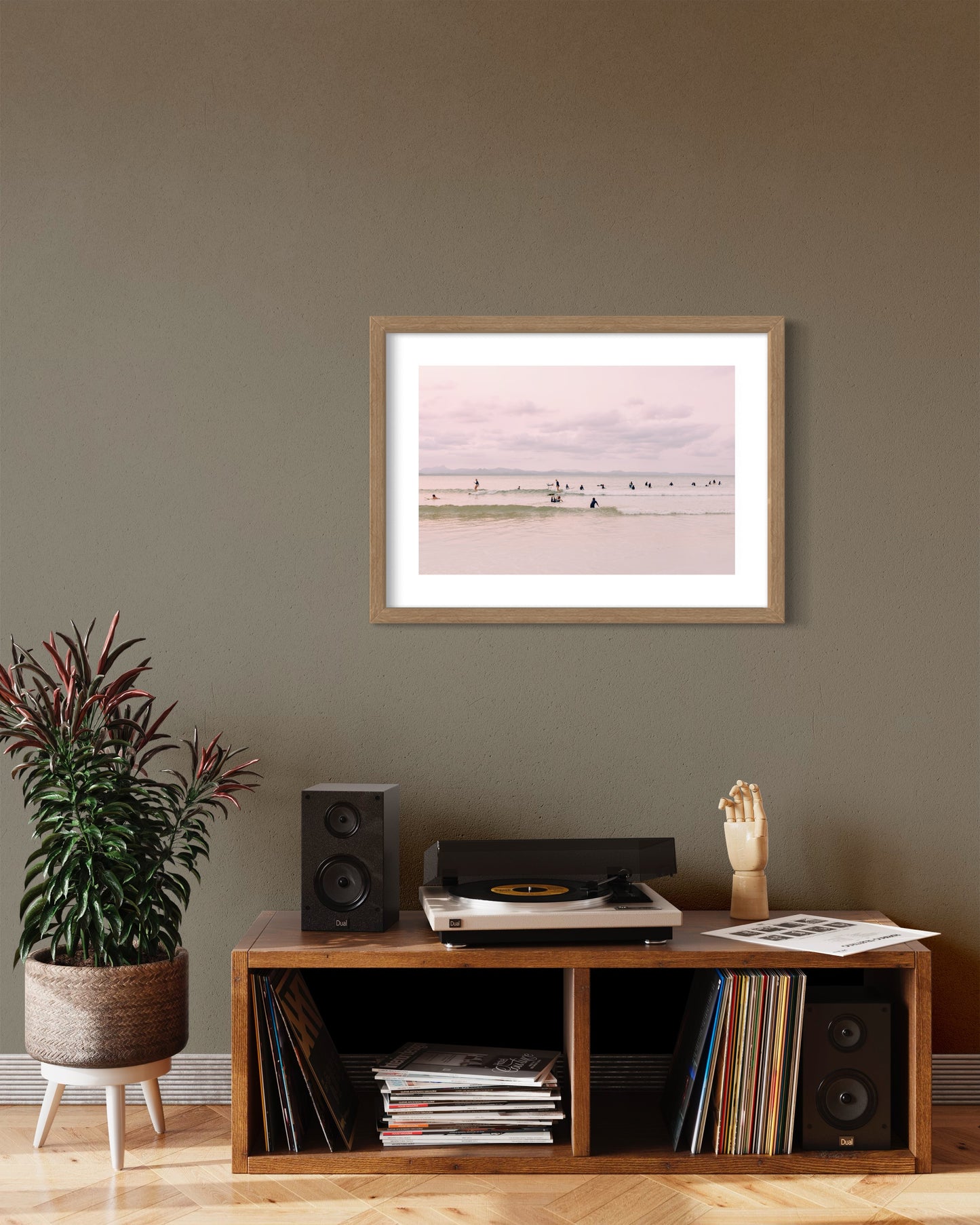 Original work "Byron Bay Surfing the Crowd", framed and print-only options