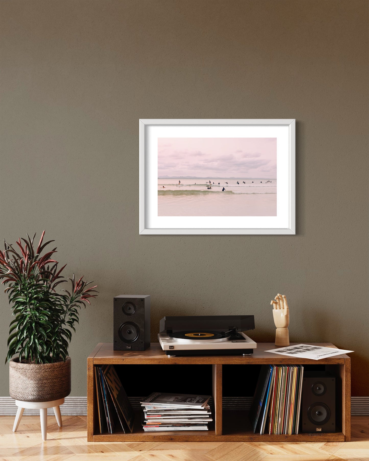 Original work "Byron Bay Surfing the Crowd", framed and print-only options